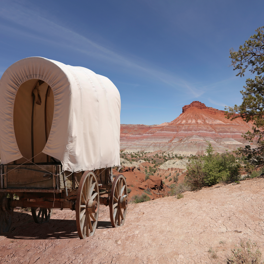Covered Wagon in Monument Valley